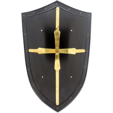 Medieval Warrior Knight Black Heater Shield Battle Shield